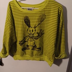 Mickey Mouse Neon Green Striped Top